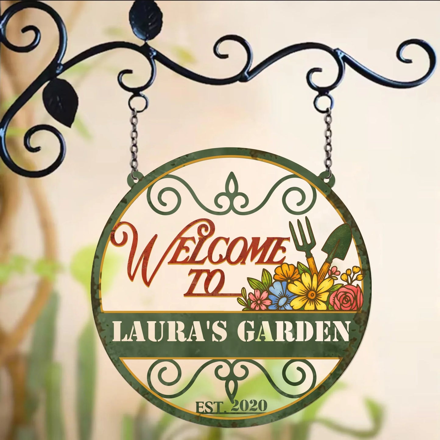 Custom Personalized Garden Metal Sign - Gift Idea For Mom/ Grandma/ Garden Lover