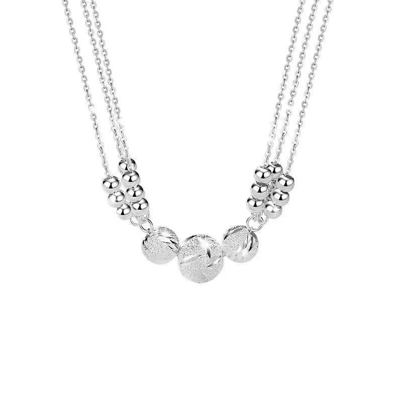 Women's Sier Lucky Beads Sterling Frosted Jewellery Bracelet