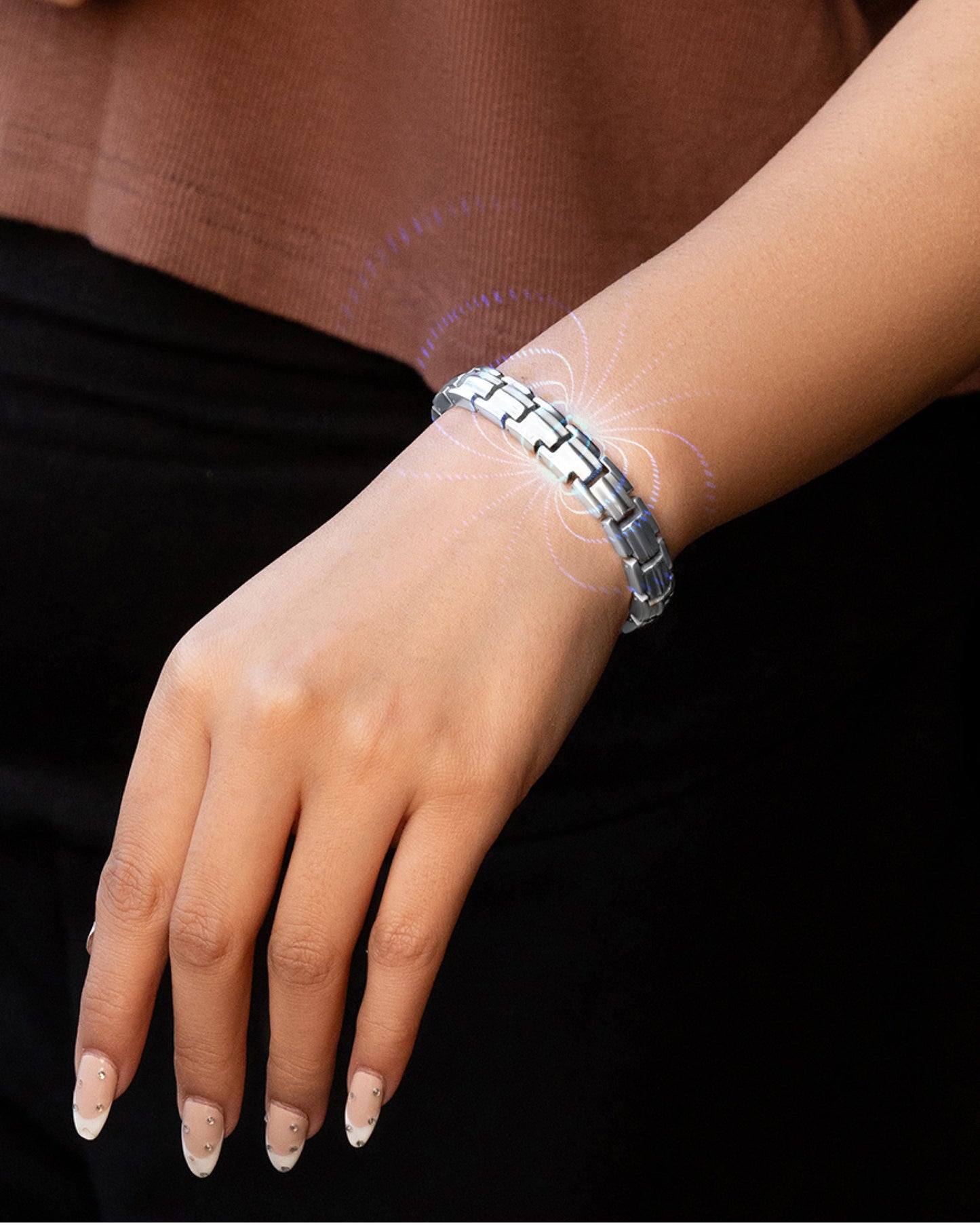EllipseMAX Magnetic Bracelet for Women (Silver)