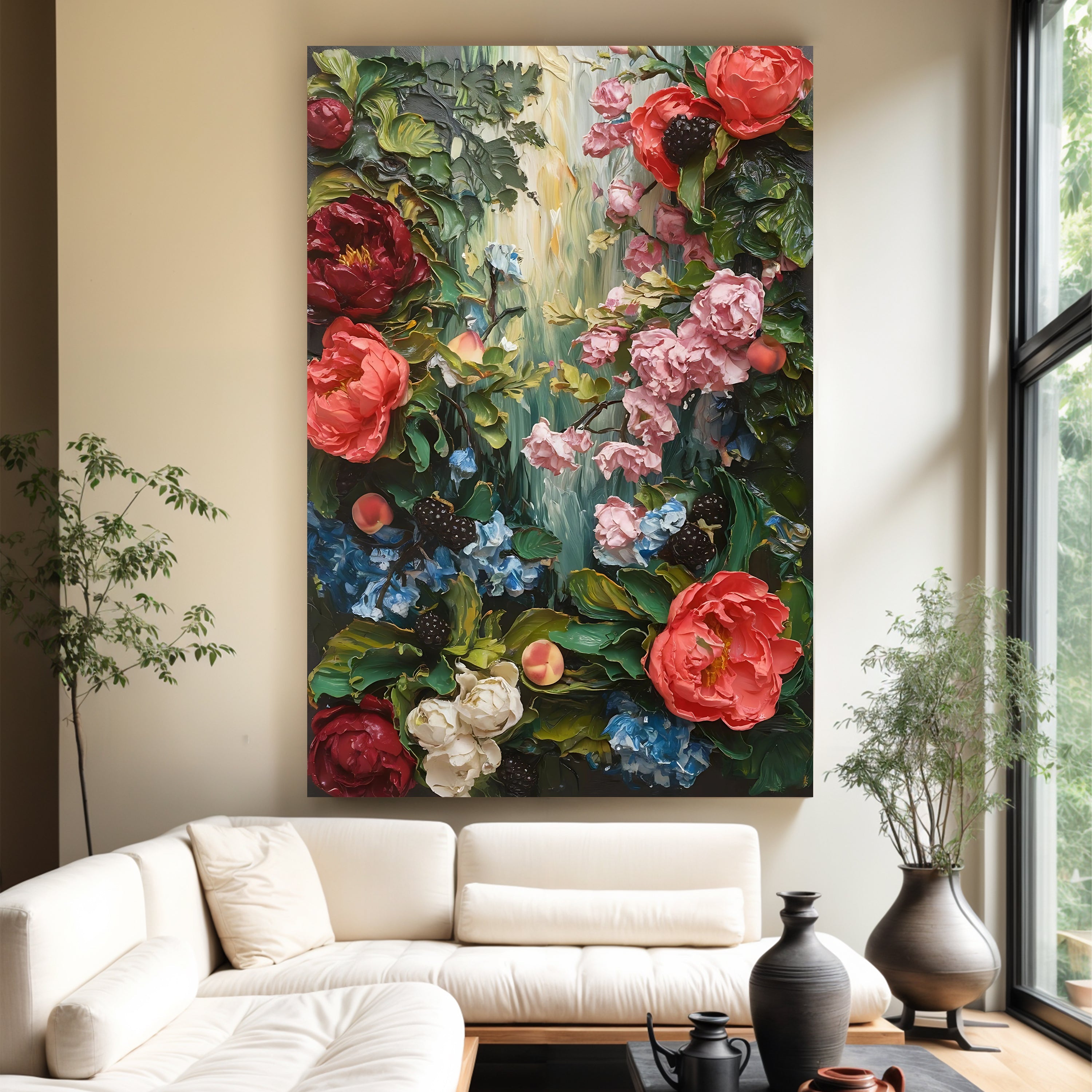 Garden Floral Impasto Wall Art
