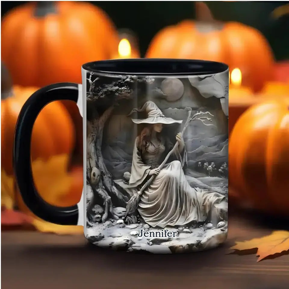 Personalized Witch Accent Mug - Halloween/Birthday Gift Idea For Yourself, Women, Witch Lovers
