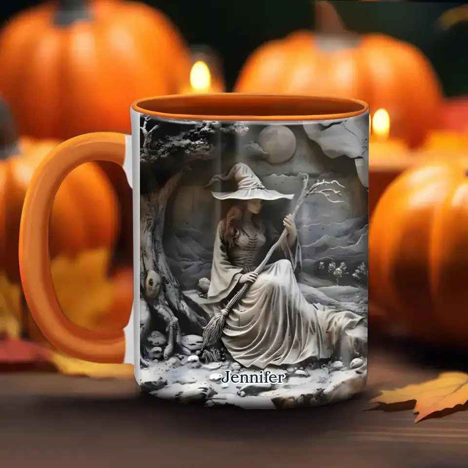 Personalized Witch Accent Mug - Halloween/Birthday Gift Idea For Yourself, Women, Witch Lovers