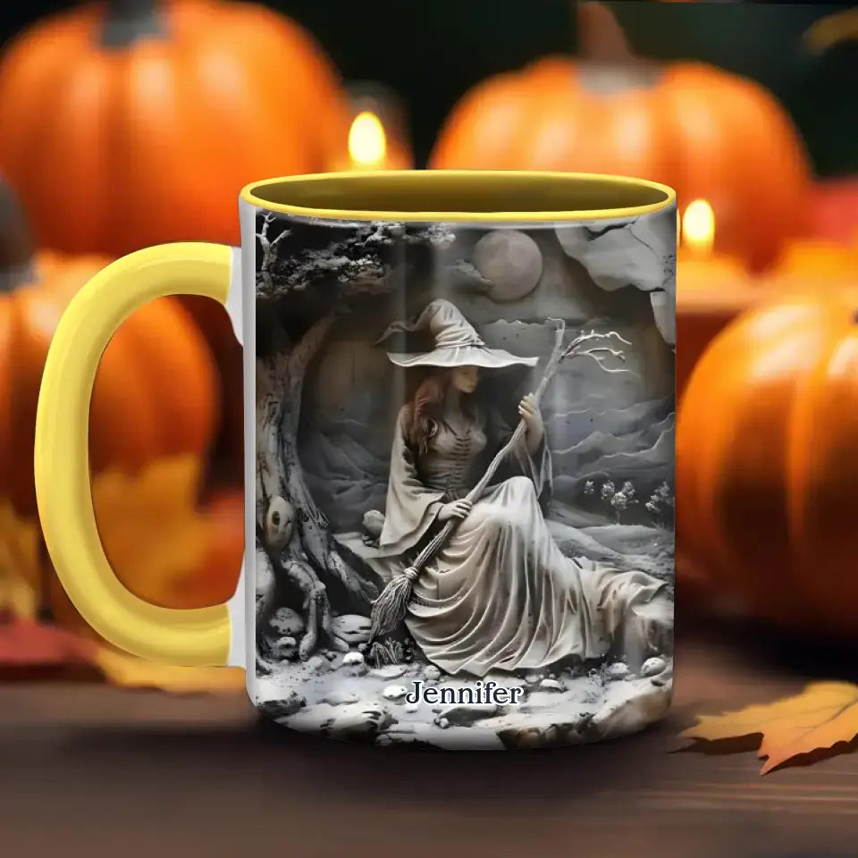 Personalized Witch Accent Mug - Halloween/Birthday Gift Idea For Yourself, Women, Witch Lovers