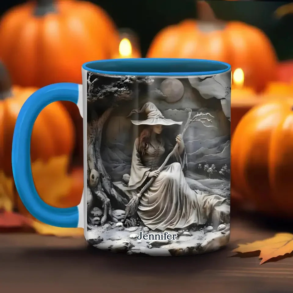 Personalized Witch Coffee Mug - Halloween/Birthday Gift Idea For Yourself, Women, Witch Lovers