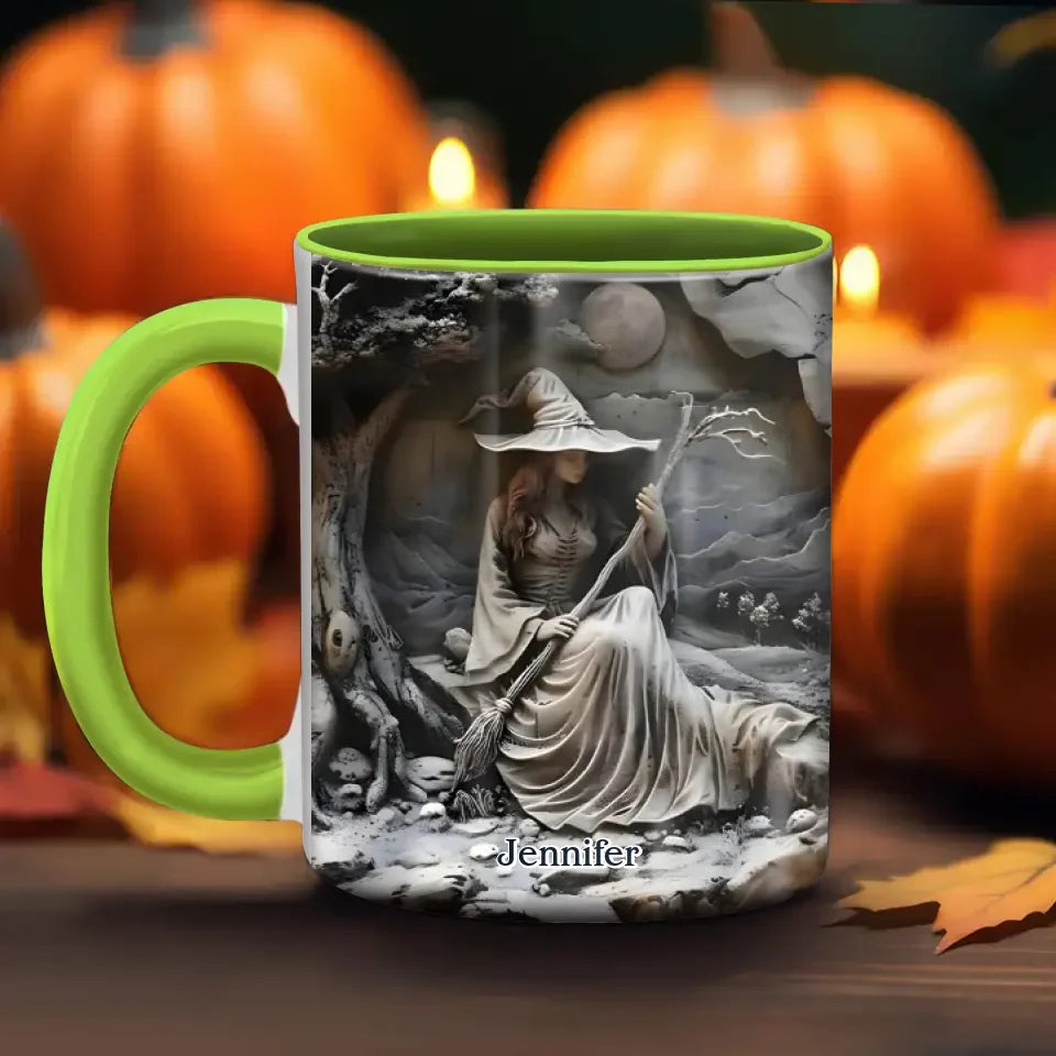 Personalized Witch Coffee Mug - Halloween/Birthday Gift Idea For Yourself, Women, Witch Lovers