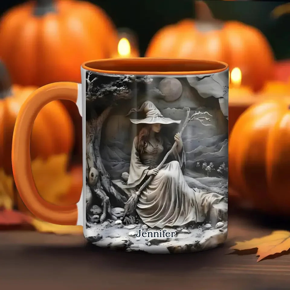 Personalized Witch Coffee Mug - Halloween/Birthday Gift Idea For Yourself, Women, Witch Lovers