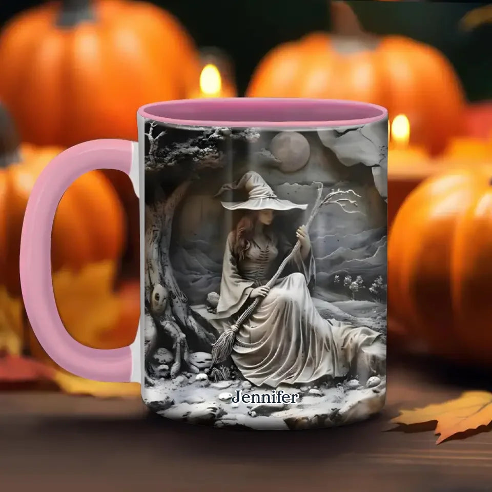 Personalized Witch Coffee Mug - Halloween/Birthday Gift Idea For Yourself, Women, Witch Lovers