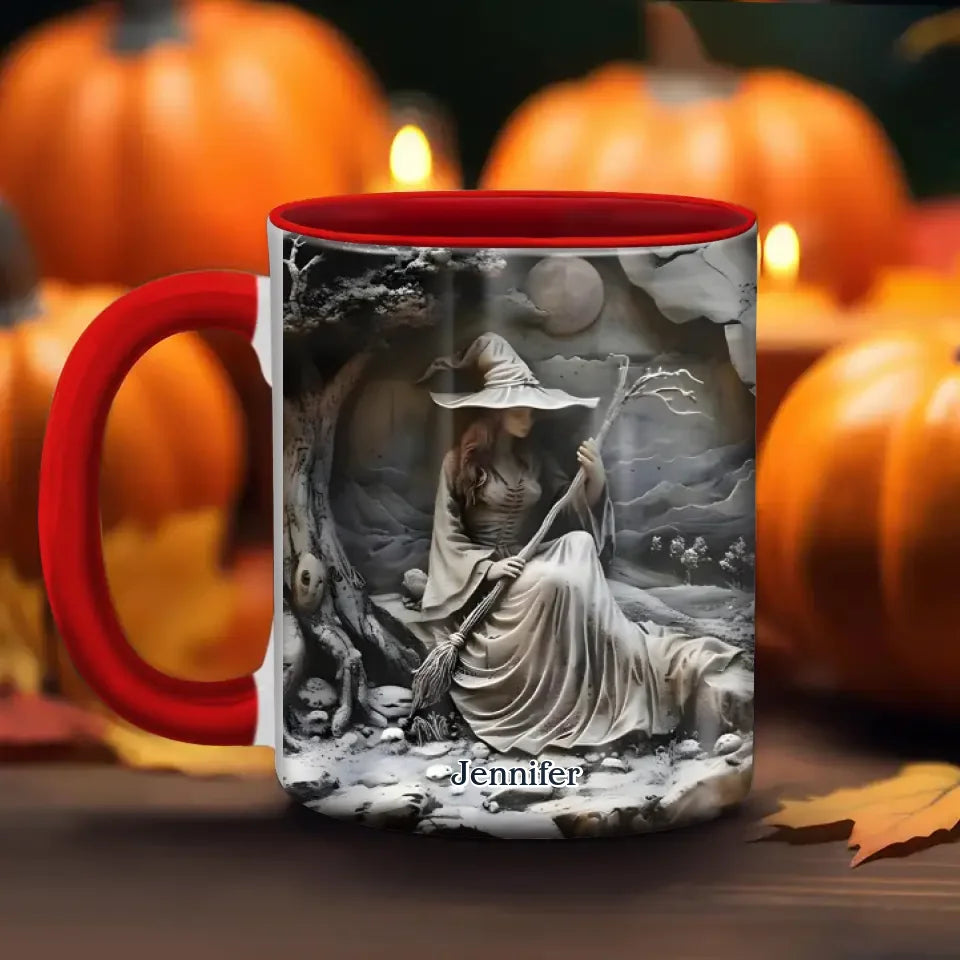 Personalized Witch Coffee Mug - Halloween/Birthday Gift Idea For Yourself, Women, Witch Lovers