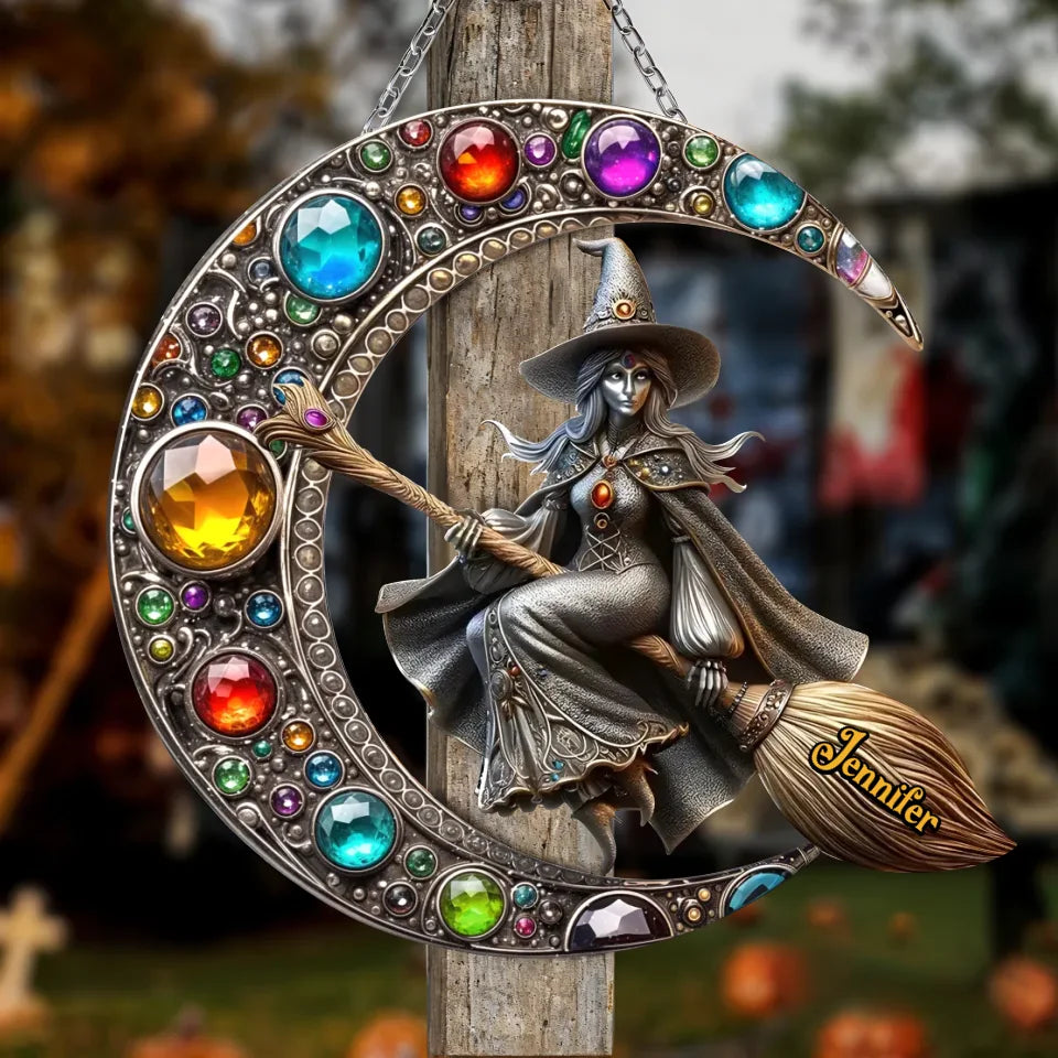Custom Personalized Witch Metal Sign - Gift Idea For Halloween - Enter Witch's Name