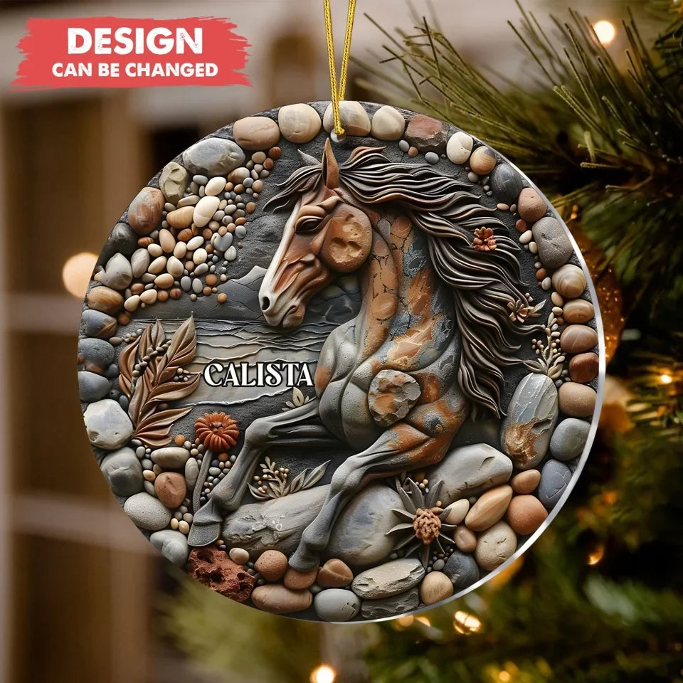 Personalized Horse Aluminum Ornament - Gift Idea For Horse Lover