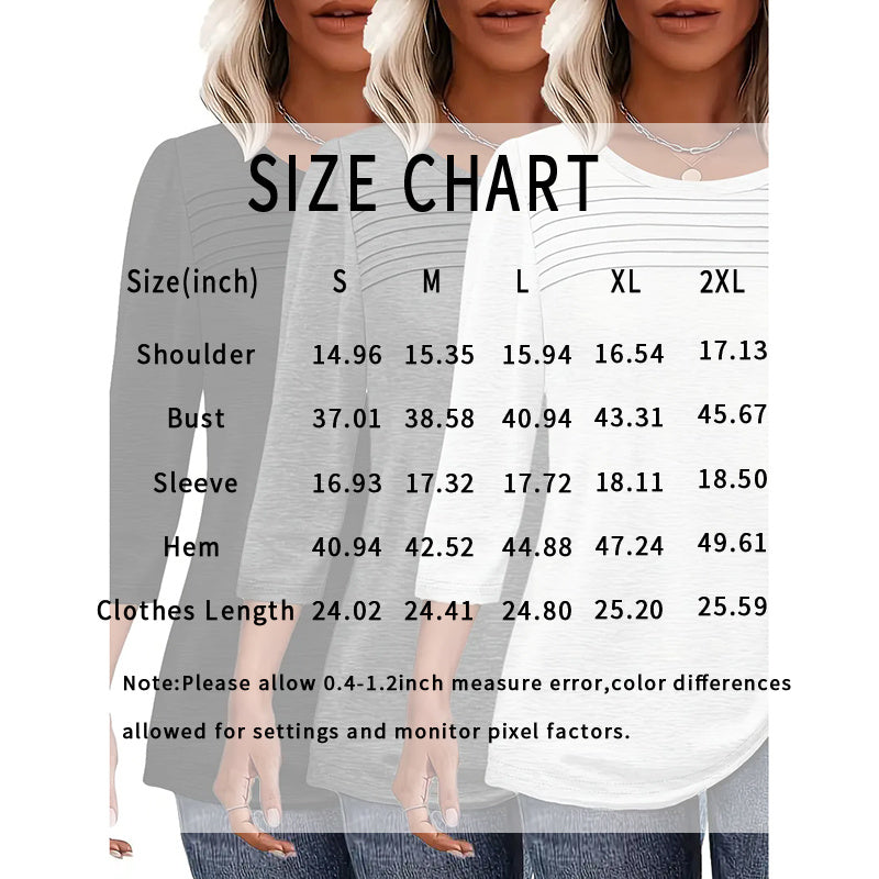 Women's 3-Pack 3 4 Sleeve Tunic Tops