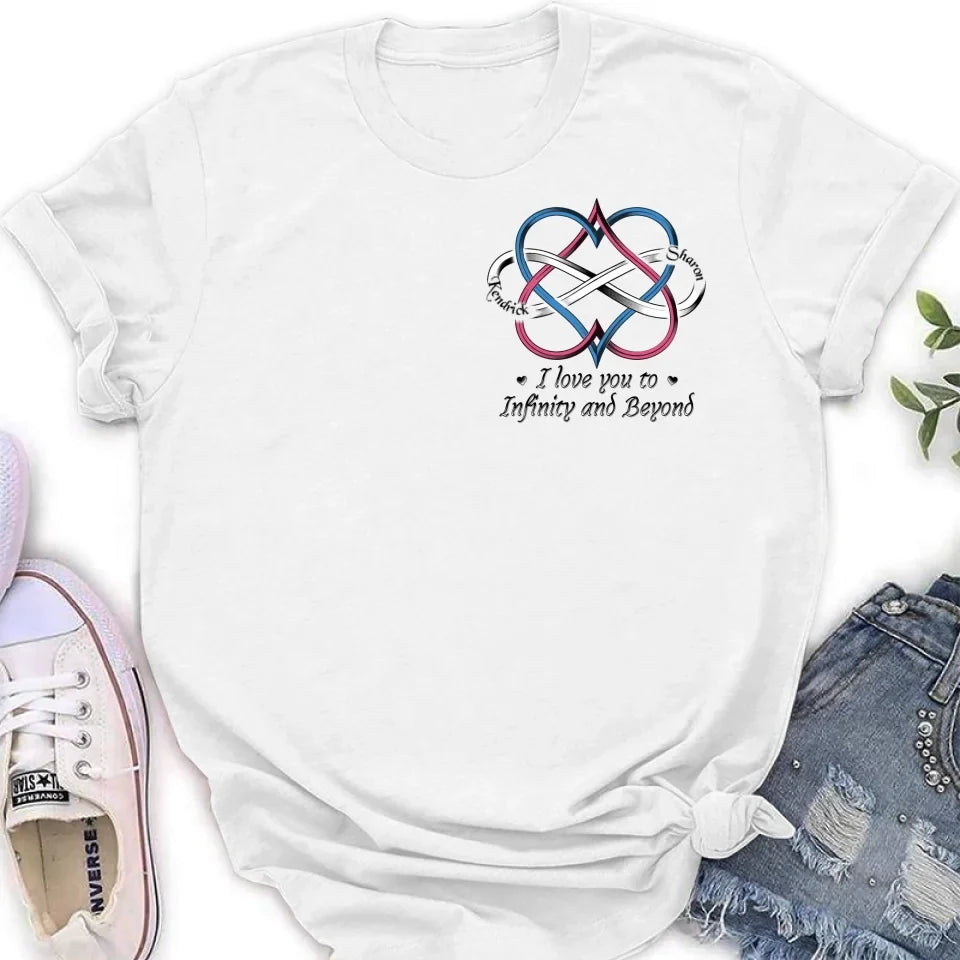 Personalized Couple T-shirt/Hoodie - Gift Idea For Couple - I Love You To Infinity And Beyond