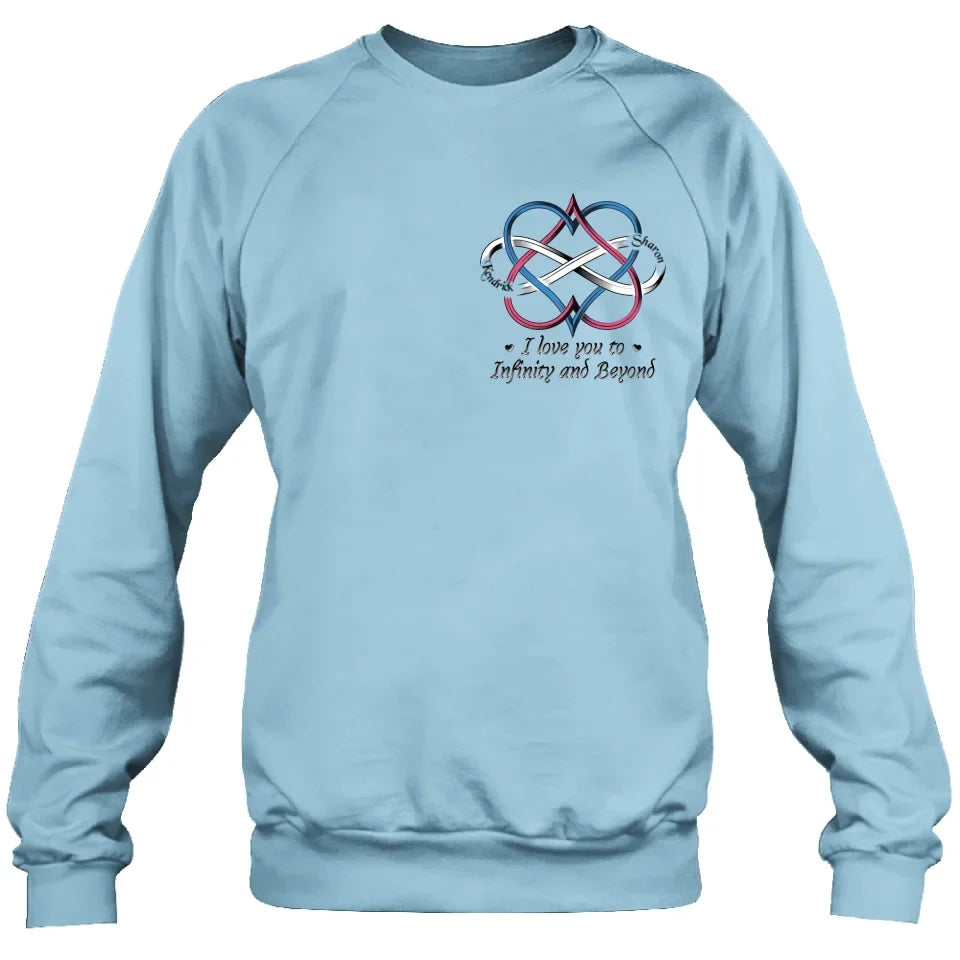 Personalized Couple T-shirt/Hoodie - Gift Idea For Couple - I Love You To Infinity And Beyond