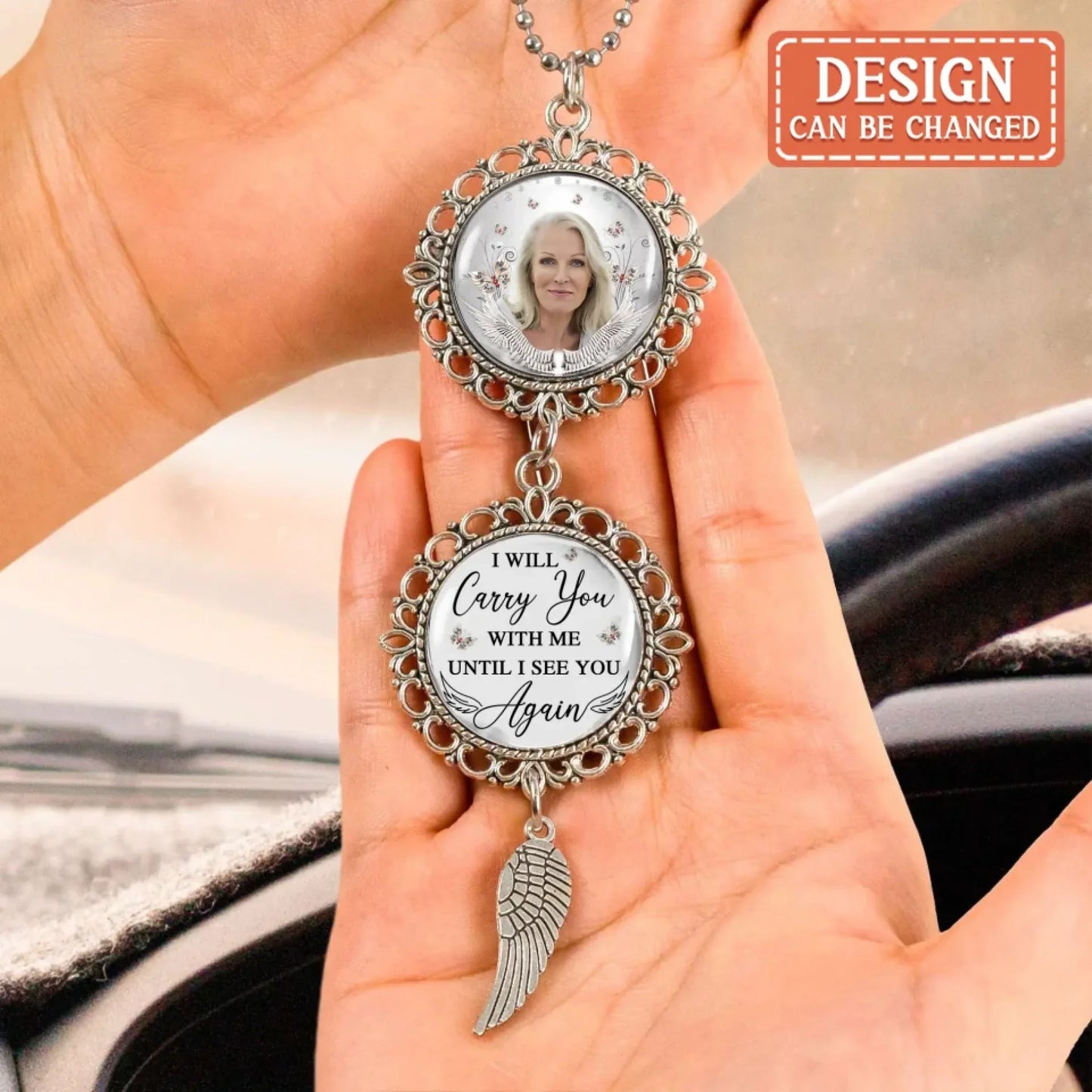 Custom Personalized Mom Memorial Car Charm - Mother’s Day Ornament Gift - Upload Photo - I Have An Angel In Heaven I Call Her Mom