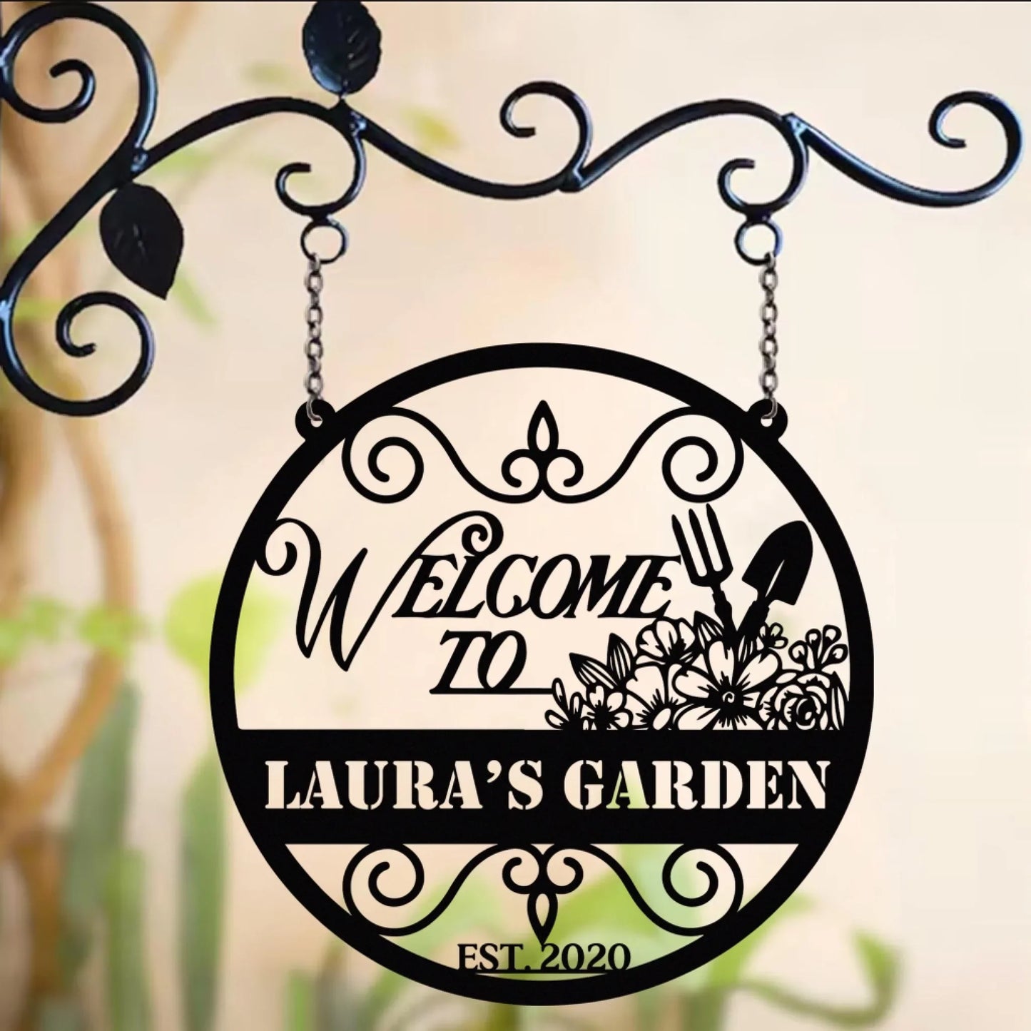 Custom Personalized Garden Metal Sign - Gift Idea For Mom/ Grandma/ Garden Lover
