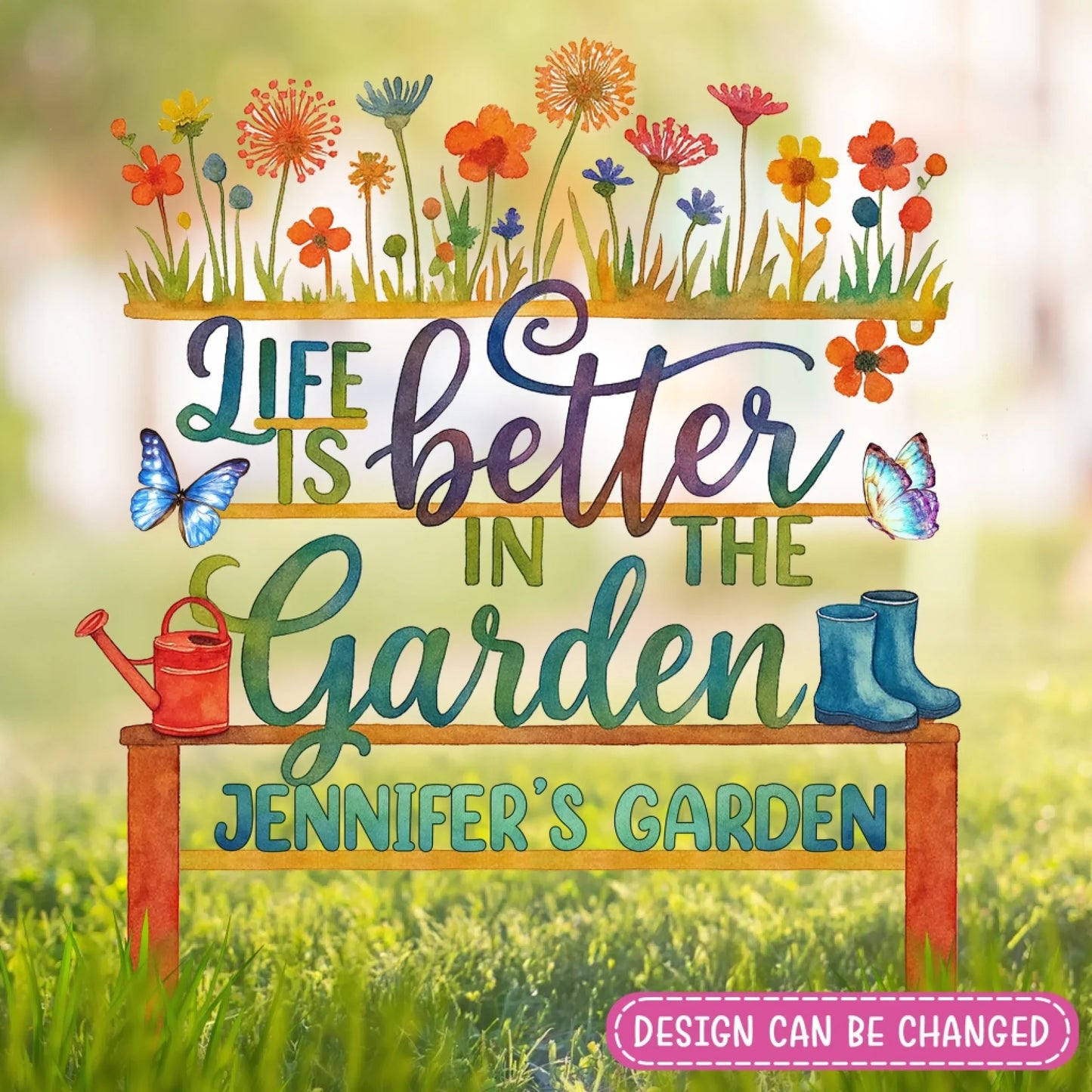 Personalized Garden Metal Sign - Gift Idea For Garden Lover - Life Is Better In The Garden