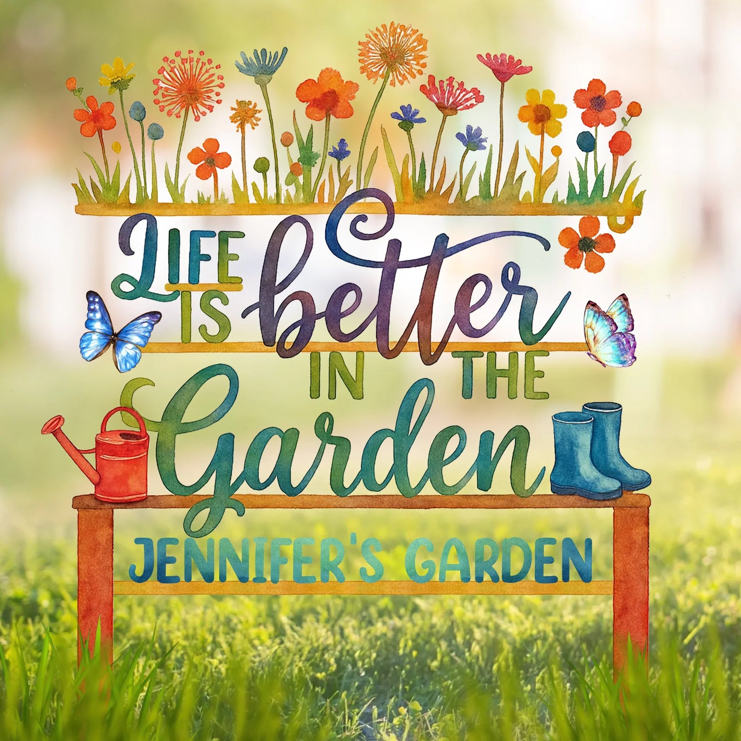 Personalized Garden Metal Sign - Gift Idea For Garden Lover - Life Is Better In The Garden