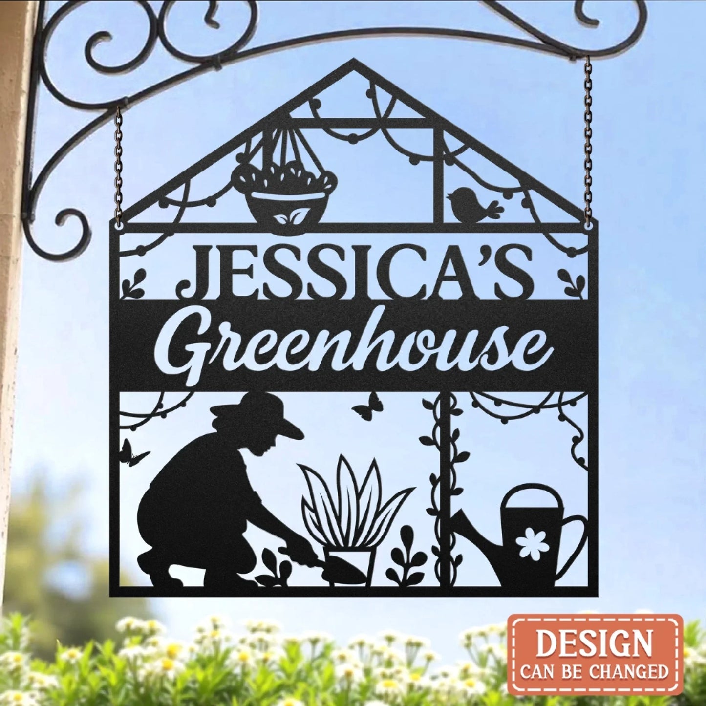 Personalized Greenhouse Metal Sign - Garden Decor - Gift Idea For Grandma/Mom