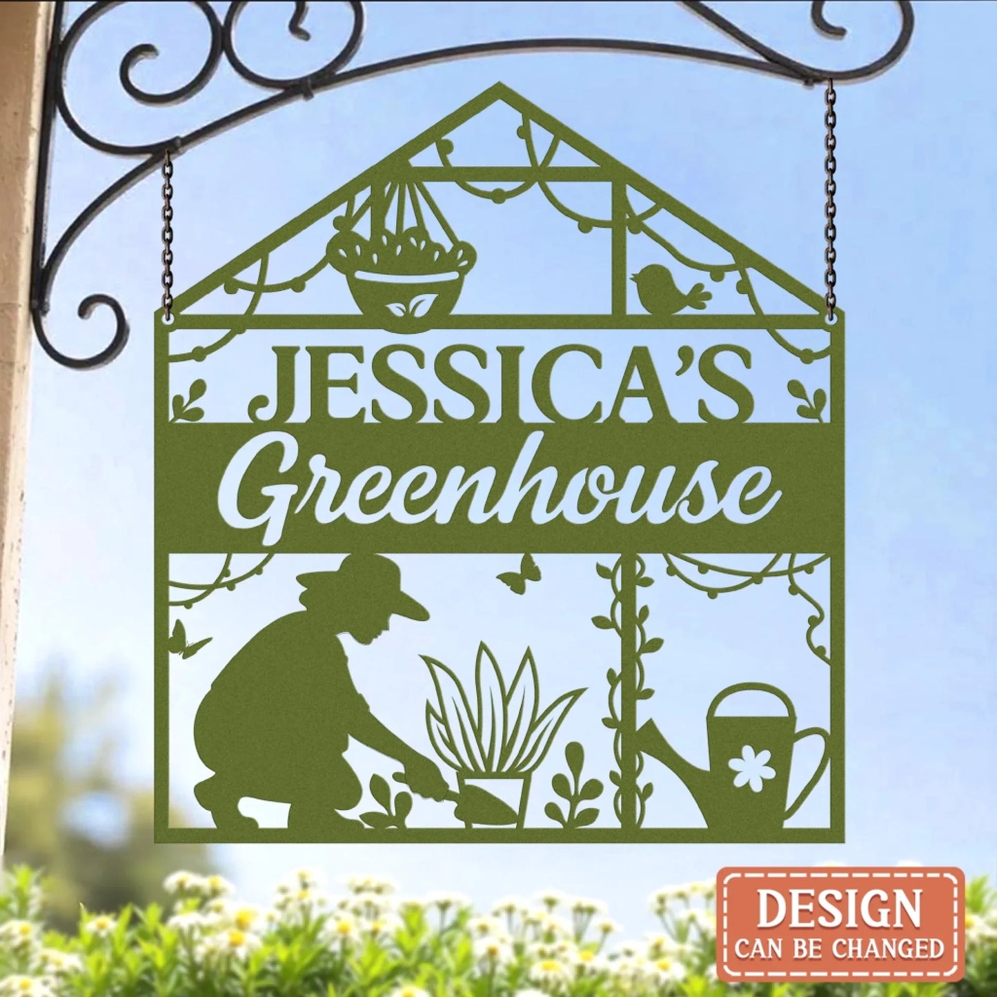 Personalized Greenhouse Metal Sign - Garden Decor - Gift Idea For Grandma/Mom/Garden Lover