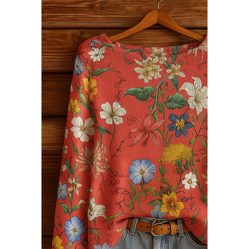Women’s Fall Wildflower Print Long Sleeve T-Shirt