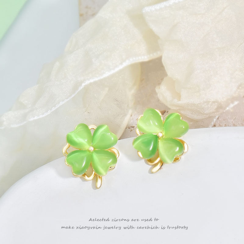 Women's Opal Clover Fashionable Classic Elegant Light Luxury Simplicity Jewelry Set