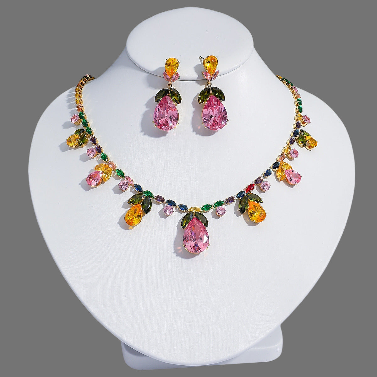 Women's Drops Leaves Suite High Sense Formal Jewelry Set
