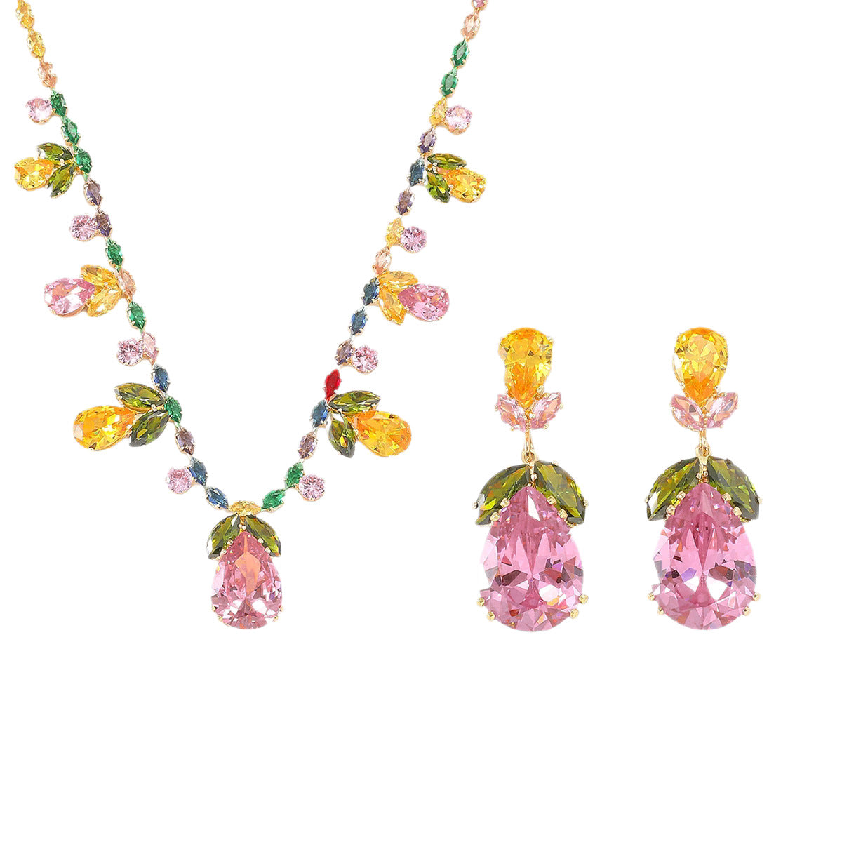 Women's Drops Leaves Suite High Sense Formal Jewelry Set