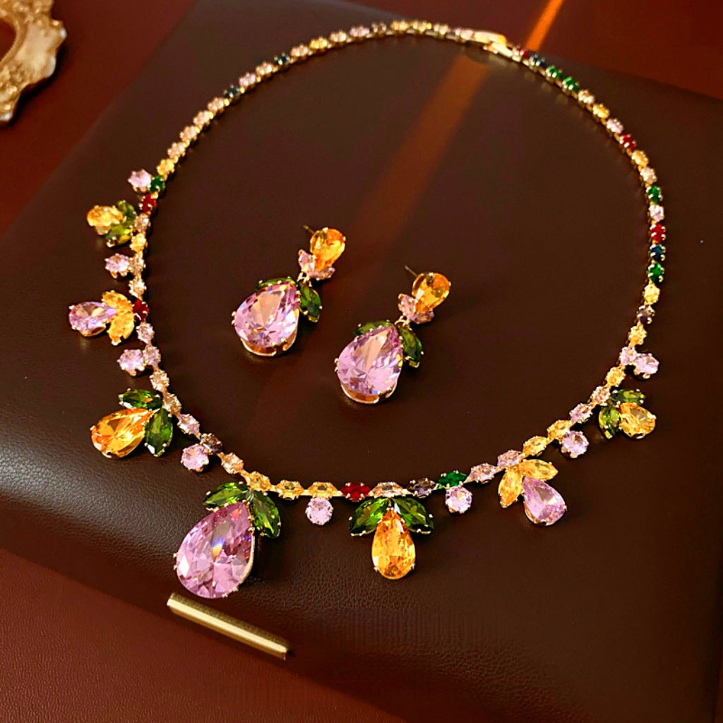 Women's Drops Leaves Suite High Sense Formal Jewelry Set