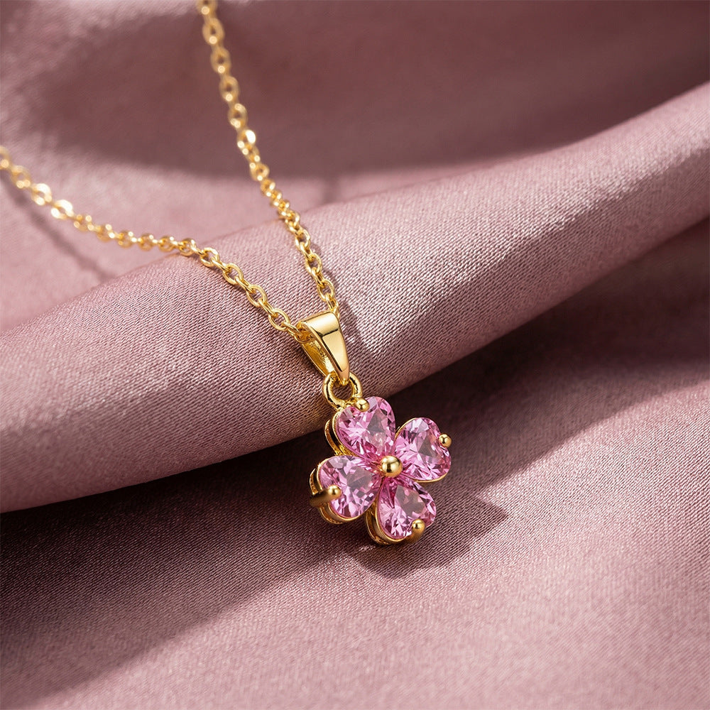 Women's Clover Light Luxury Fashion Clavicle Chain Jewelry Set