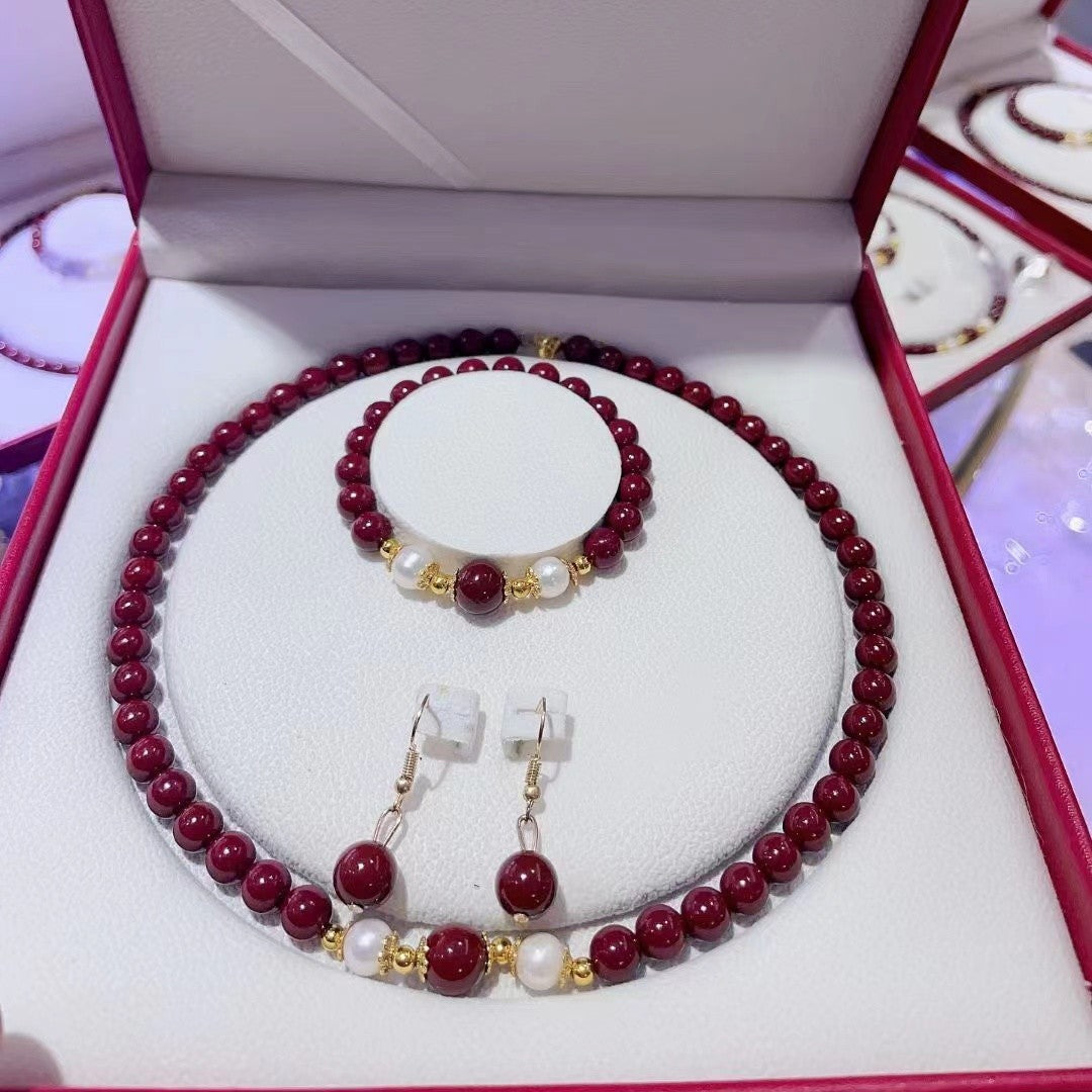 Women's Palace Style Cinnabar To Give Mom Jewelry Set