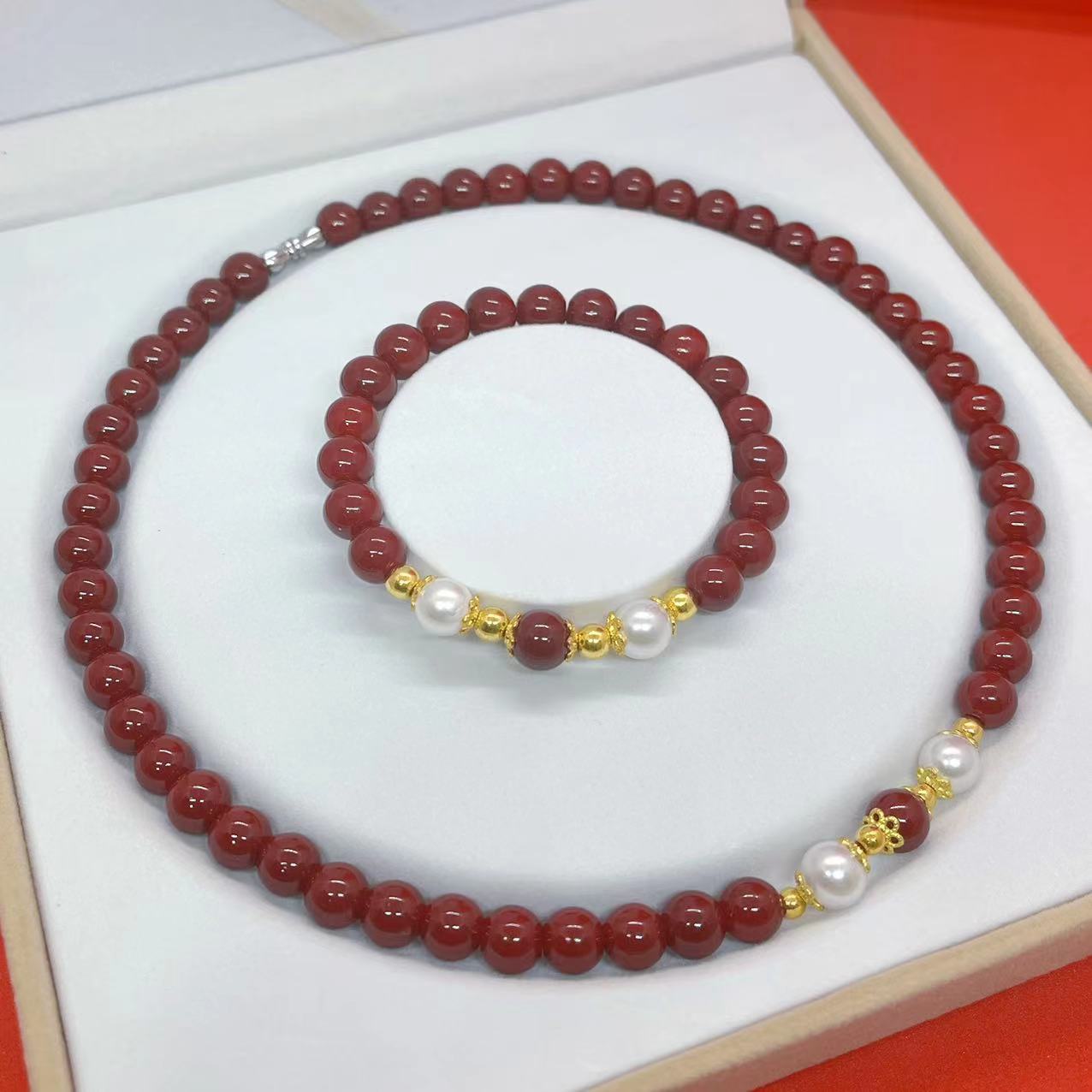 Women's Palace Style Cinnabar To Give Mom Jewelry Set