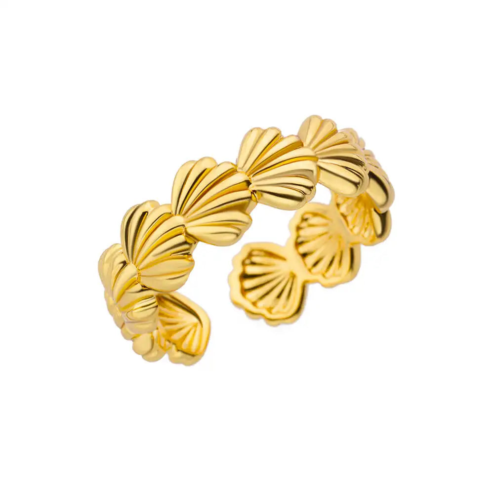 Shell Rings for Women Gold Plated Stainless Steel Rings Finger Chunky Wedding Statement Jewelry Shell Ring Trend Gift anillos
