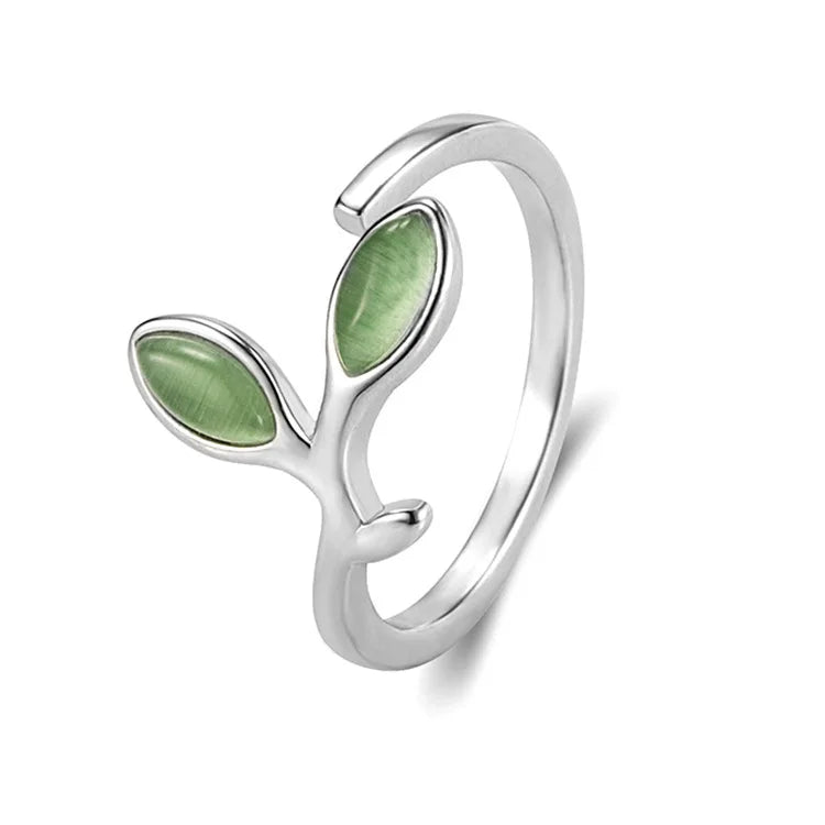 925 Sterling Silver Foliage Adjustable Rings For Women Girls Wedding Luxury Quality Jewelry Accessories Wholesale Jewellery