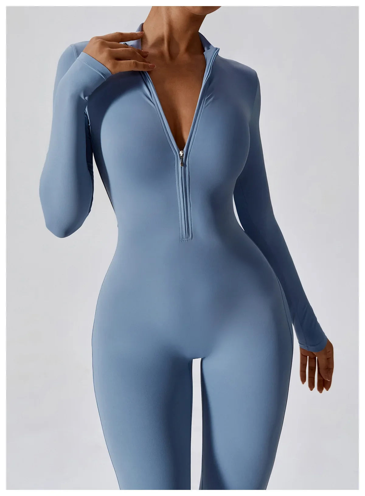 Yoga Jumpsuit Long Sleeved Zipper Rompers