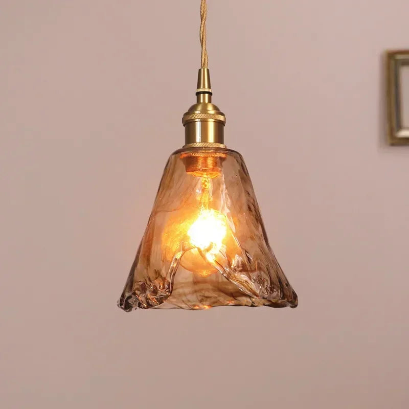 Amber Glass Pendant Lamp Japanese Style