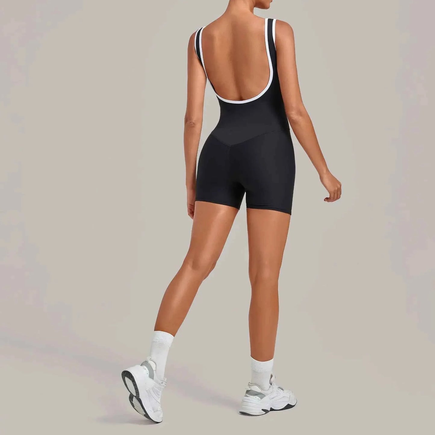 Women's Sleeveless Backless Gym Romper