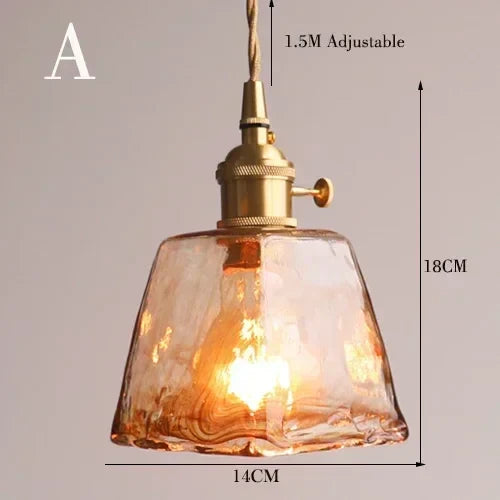 Amber Glass Pendant Lamp Japanese Style