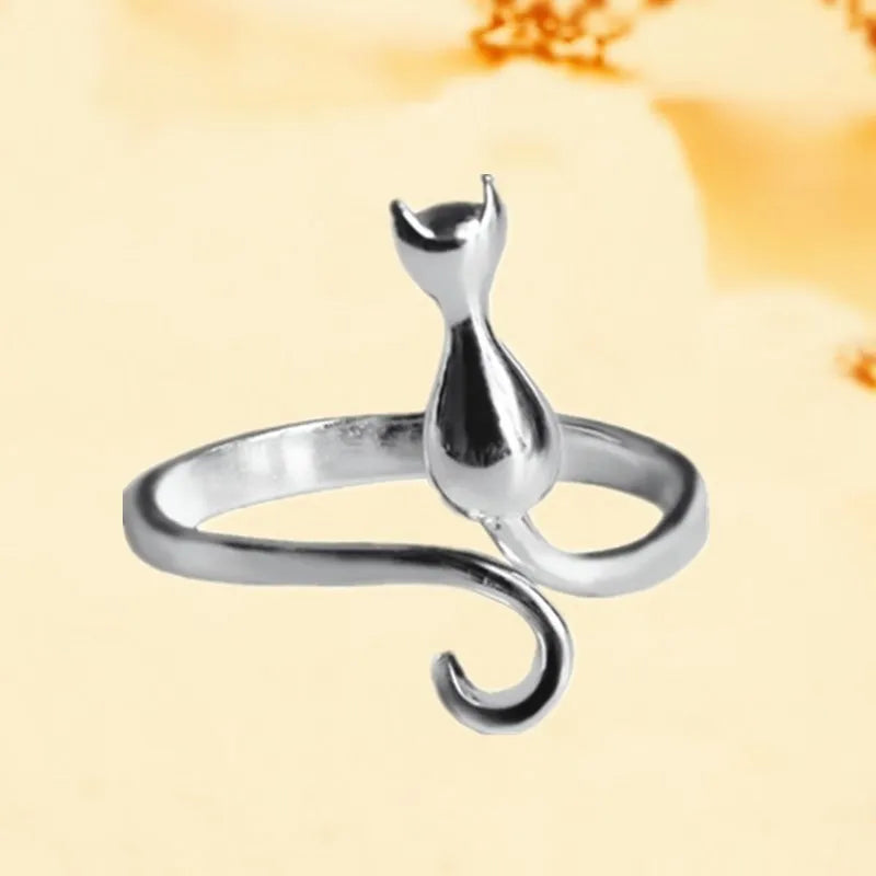 925 Sterling Silver Cat Rings For Women Engagement Luxury Designer Jewelry Female Offers With Free Shipping URBABY Jewellery