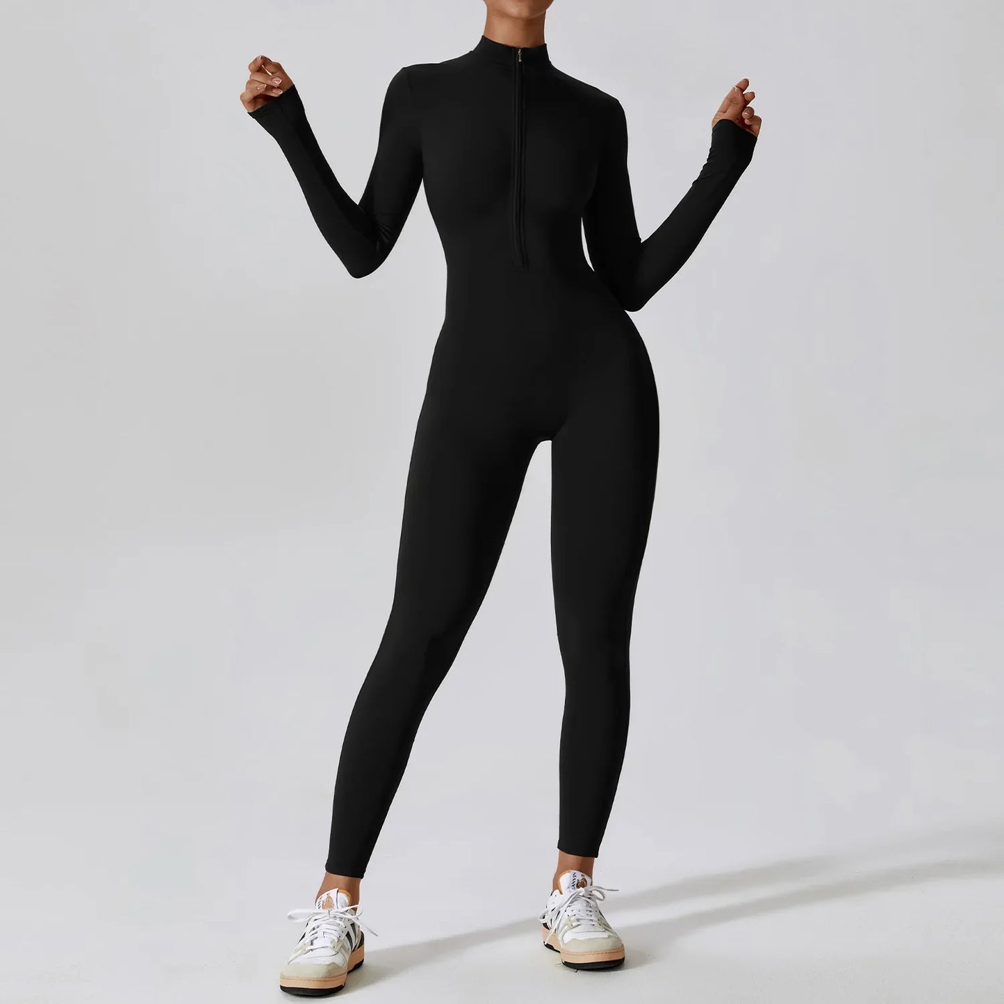 Yoga Jumpsuit Long Sleeved Zipper Rompers