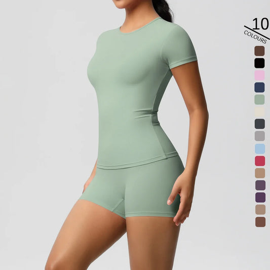 2PC Quick-Dry Gym Leggings & Top Set