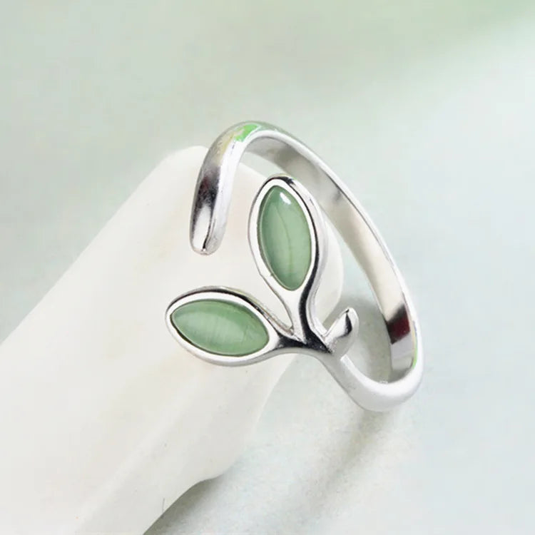 925 Sterling Silver Foliage Adjustable Rings For Women Girls Wedding Luxury Quality Jewelry Accessories Wholesale Jewellery