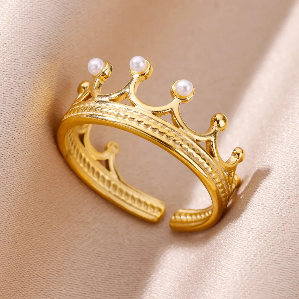 Shell Rings for Women Gold Plated Stainless Steel Rings Finger Chunky Wedding Statement Jewelry Shell Ring Trend Gift anillos