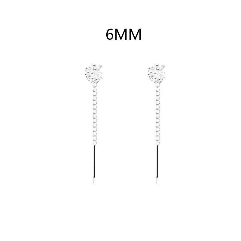 S925 Silver Dandelion Drop Earrings | Women's Trendy Chain Tassel Jewelry