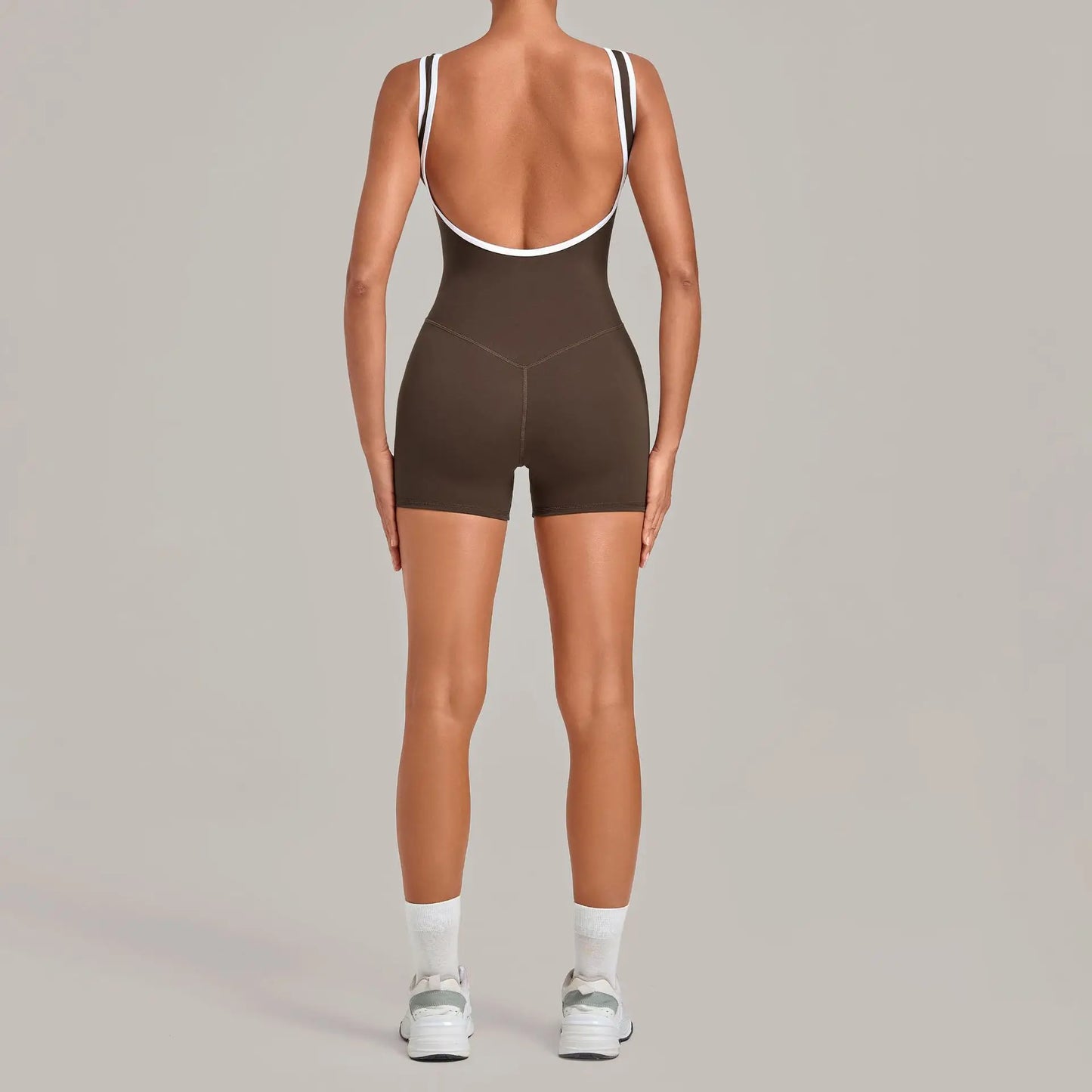 Women's Sleeveless Backless Gym Romper