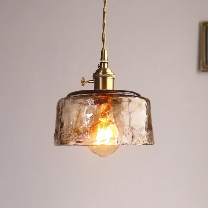 Amber Glass Pendant Lamp Japanese Style