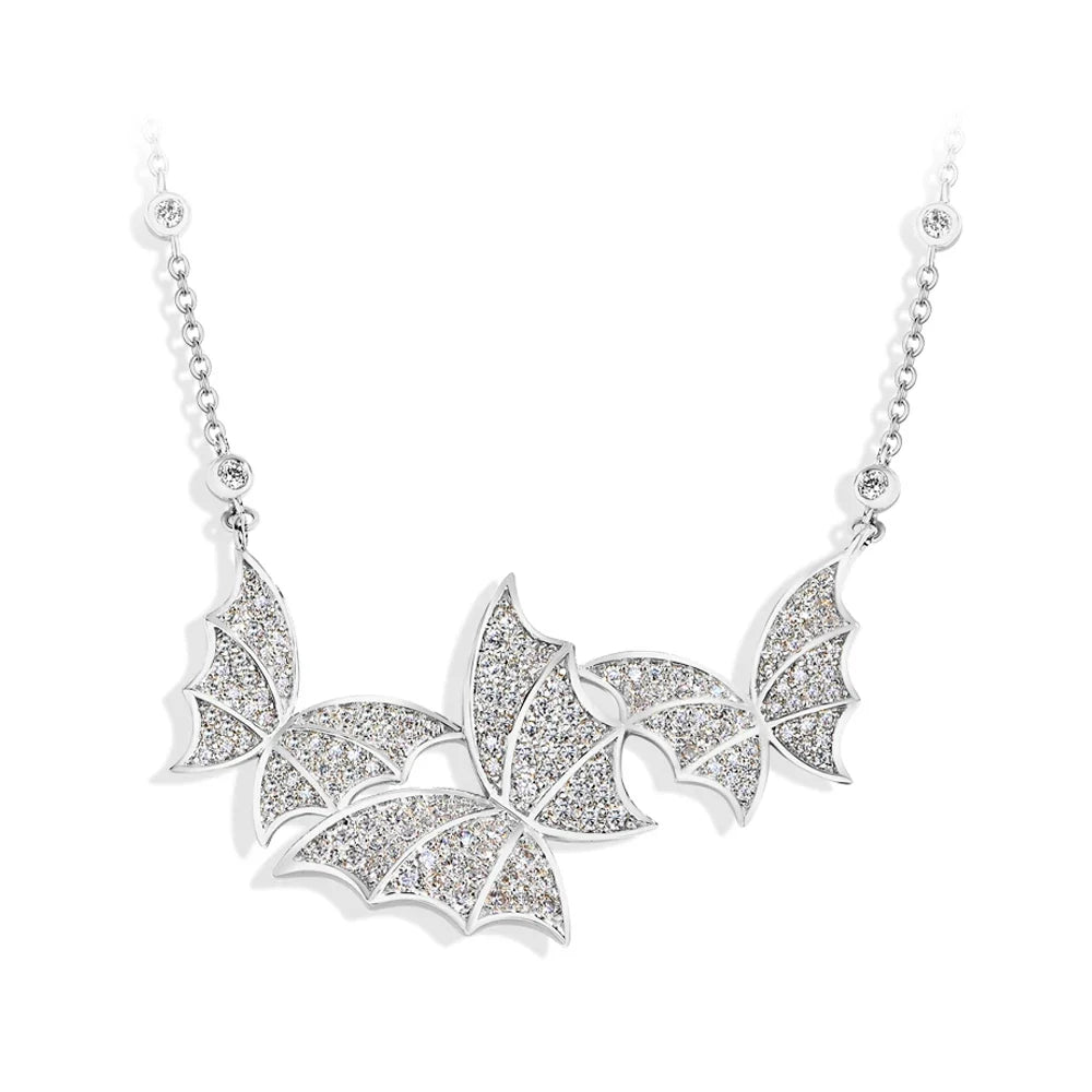 MINTYBOX S925 Sterling Silver Butterfly Moissanite Necklaces Lab Created Diamond for Women 45+5cm Chain Wedding Fine Jewelry