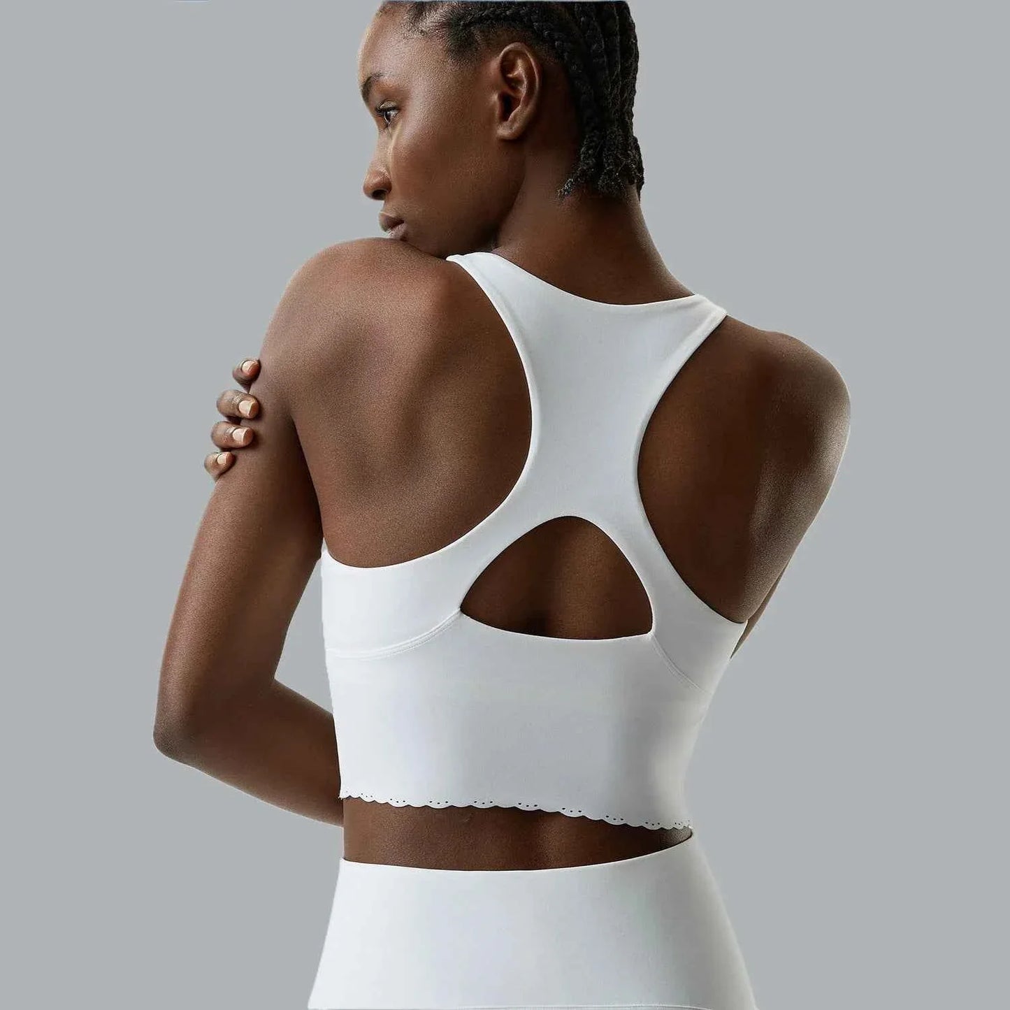 Women’s High Neck Racerback Yoga Tank Top Bra