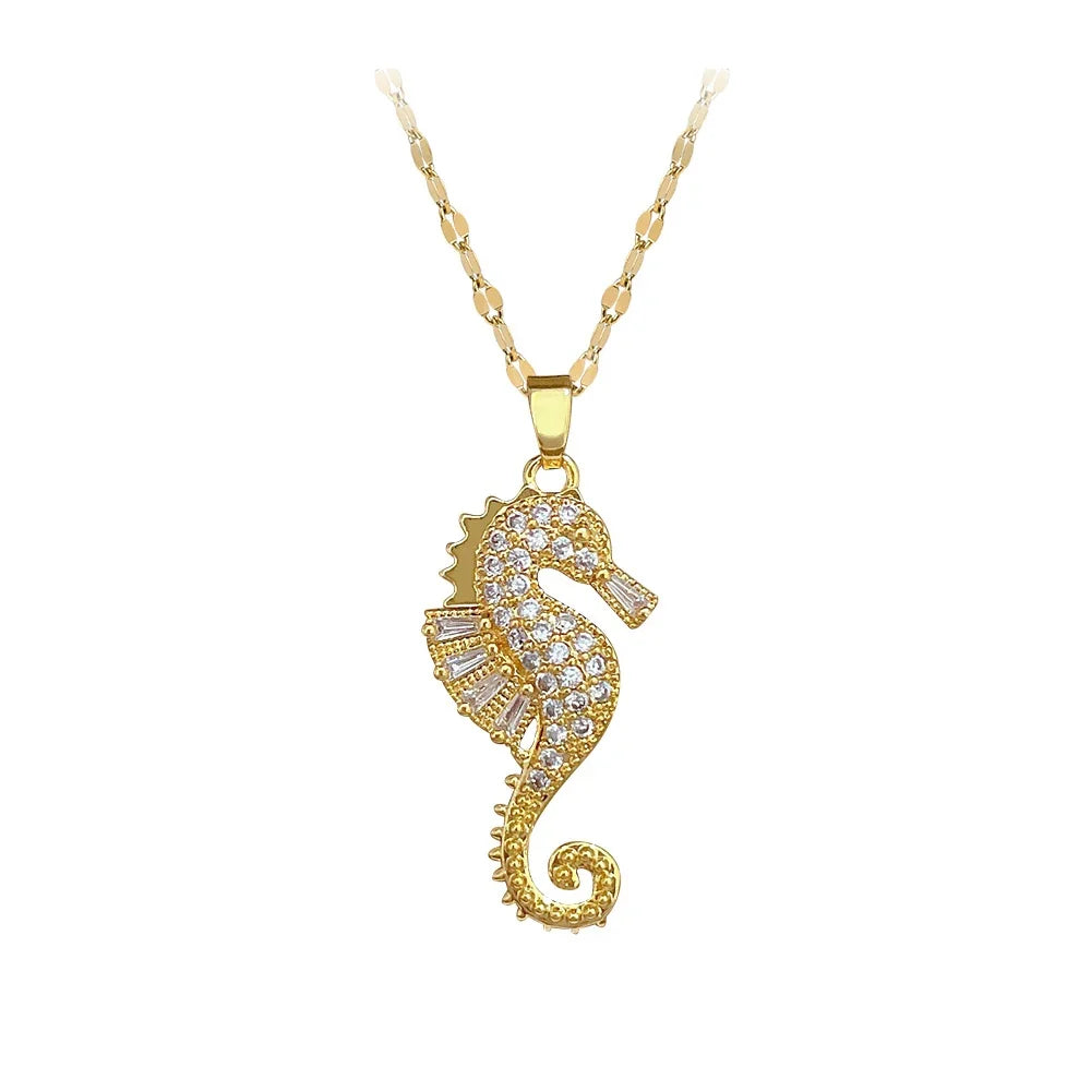Seahorse Pendant Necklace | Light Luxury Niche Jewelry for Women