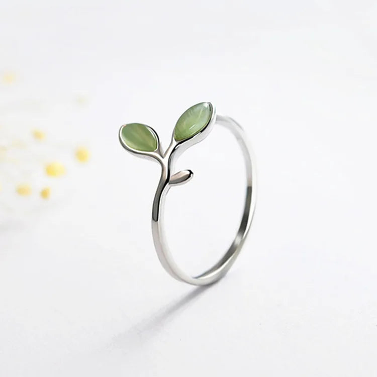 925 Sterling Silver Foliage Adjustable Rings For Women Girls Wedding Luxury Quality Jewelry Accessories Wholesale Jewellery