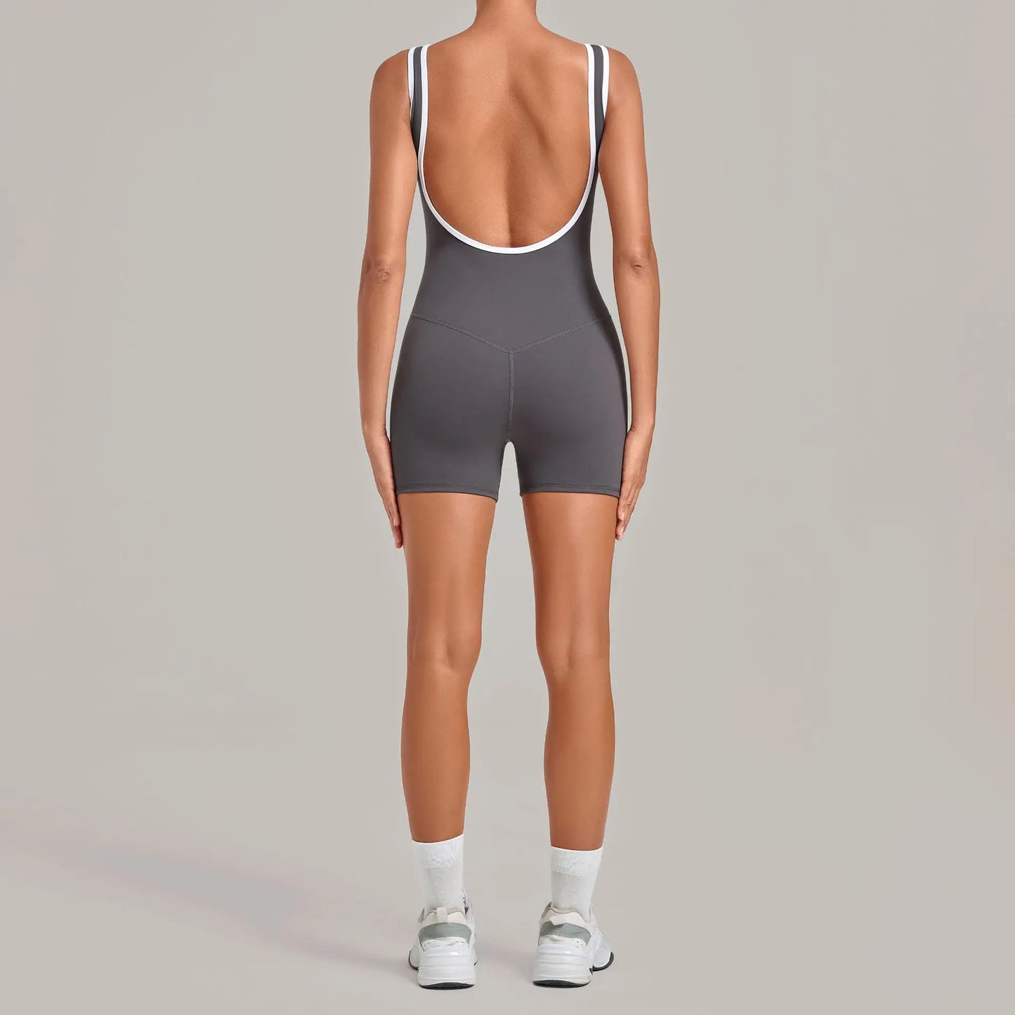 Women's Sleeveless Backless Gym Romper